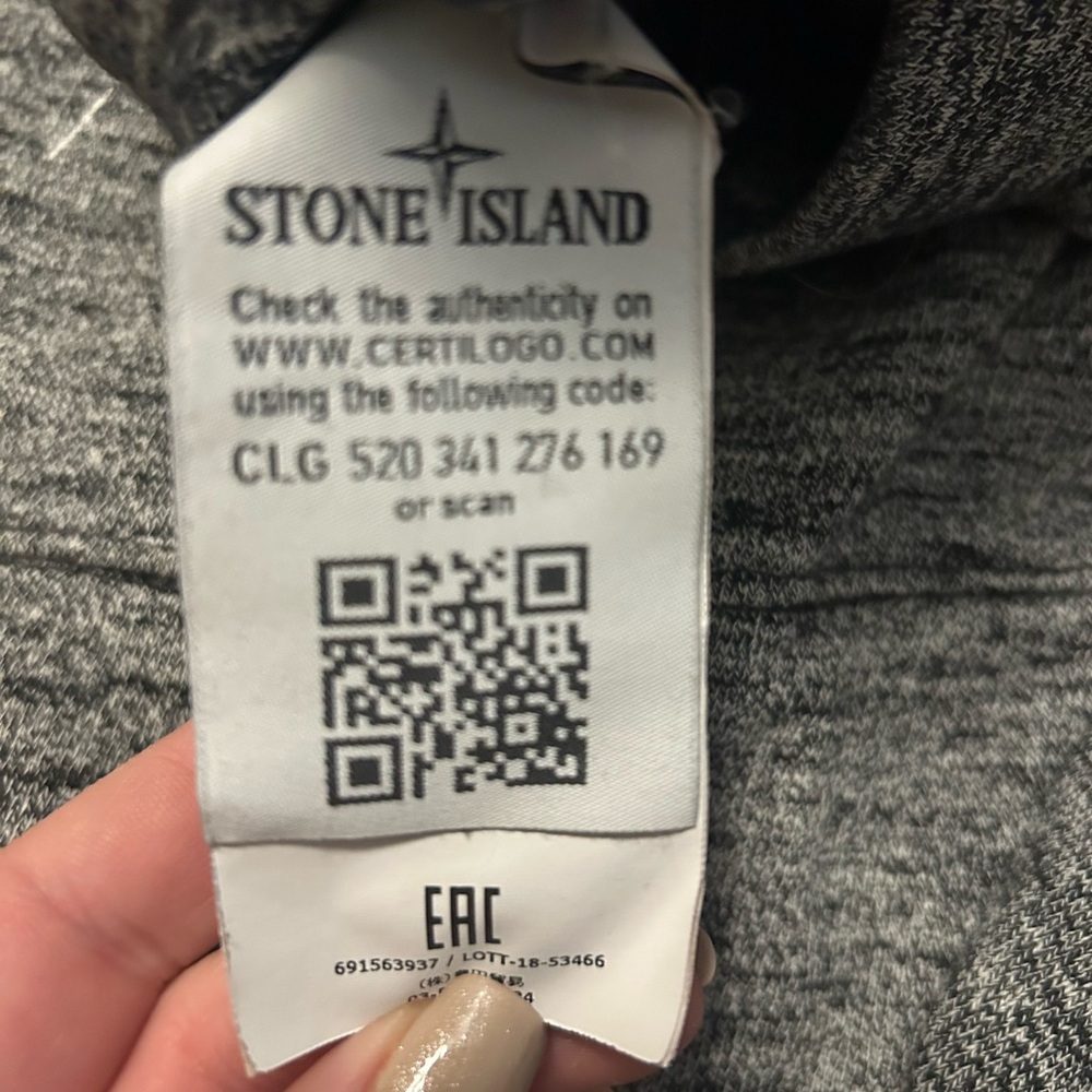 Stone Island Sweatpants Mens Large Gray Logo Patch Multi Pockets Fleece Jogger - Picture 6 of 9